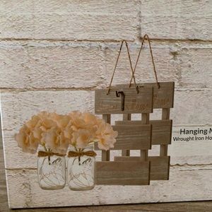New Hanging Mason Jar Sconces w/ LED Fairy Lights